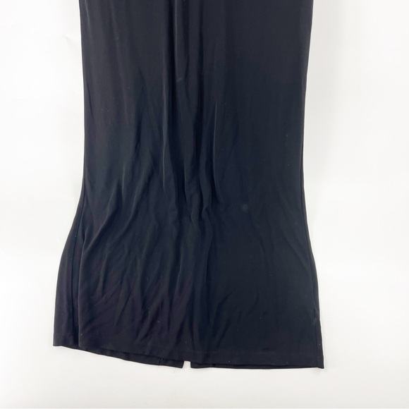 ✅ VINTAGE TALBOTS BLACK MAXI STRETCH KNIT SHIRT DRESS SIZE LARGE - Picture 4 of 6